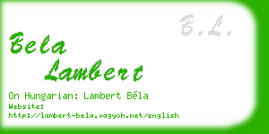 bela lambert business card