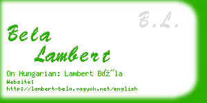 bela lambert business card